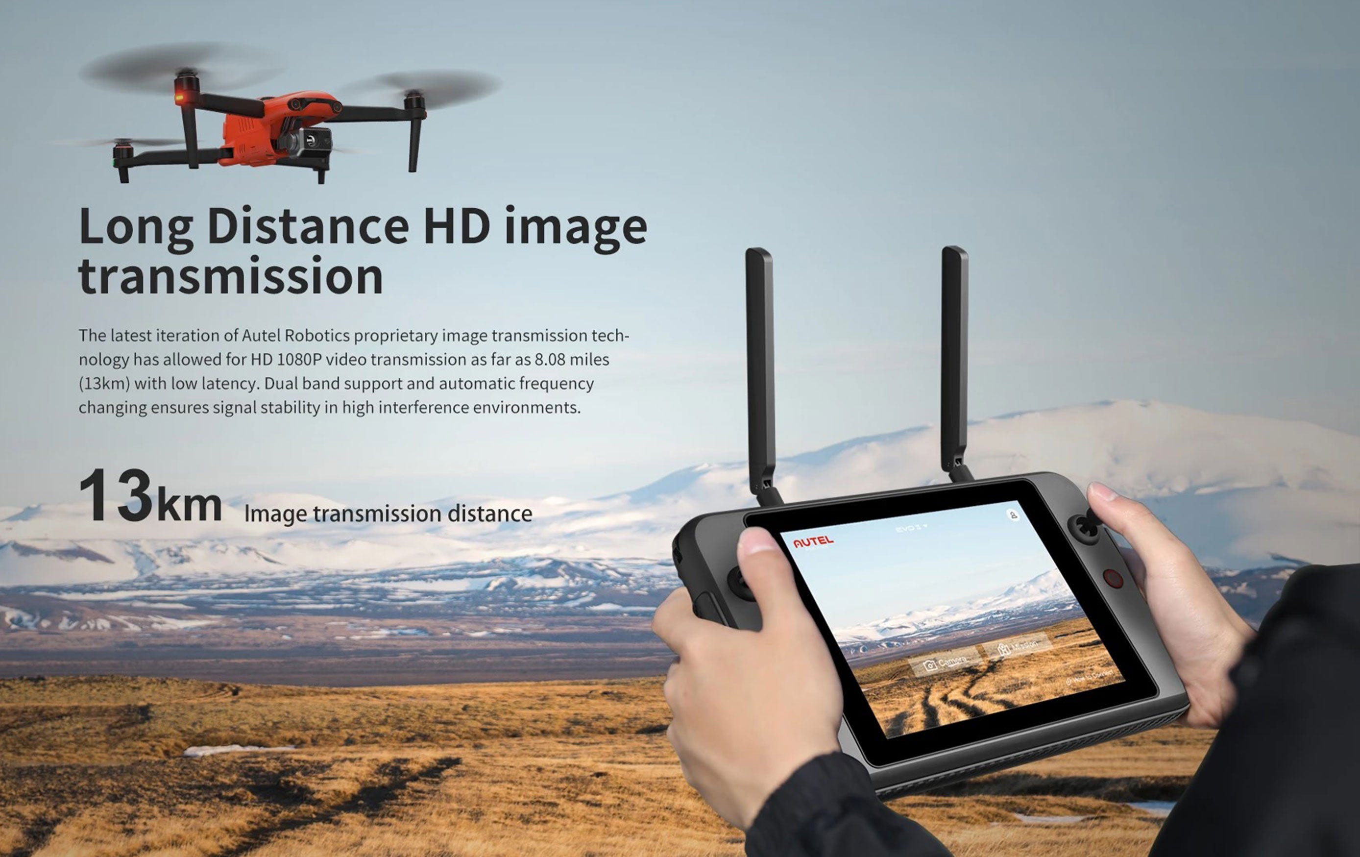 Умный контроллер Autel Robotics EVO II Drones Smart Controller дальность передачи HD 13 км