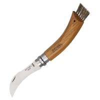 Нож грибника Opinel №8, нержавеющая сталь, рукоять дуб, чехол, деревянный футляр фото