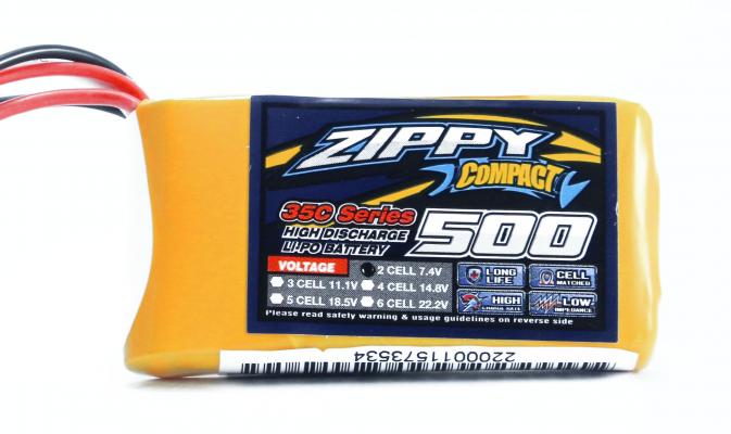 Аккумулятор ZIPPY Compact 500mAh 2S 35C фото 1