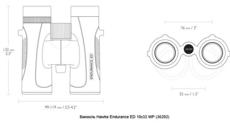 Бинокль Hawke Endurance ED 10x32 WP Black фото 2