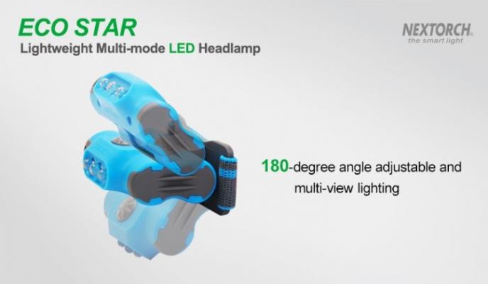 Налобный фонарь Eco-Star светодиодный, 30 люмен, зеленый фото 3