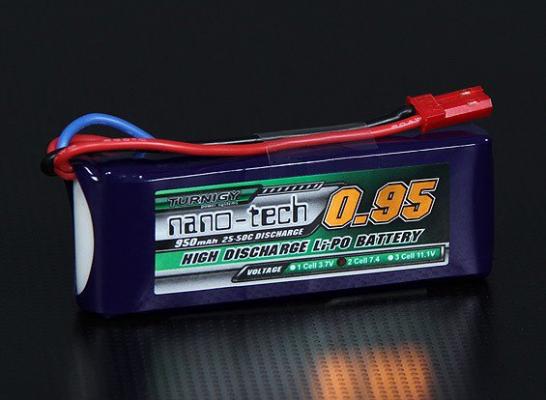 Аккумулятор Turnigy nano-tech 950mAh 2S 25C фото 1