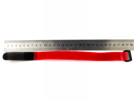 Ремешок (30см) для фиксации аккумулятора на липучке (красный) фото 2