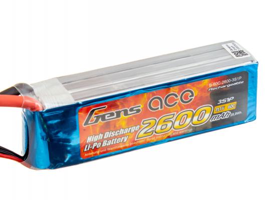 Аккумулятор Gens Ace 2600mAh 3S 60C фото 1