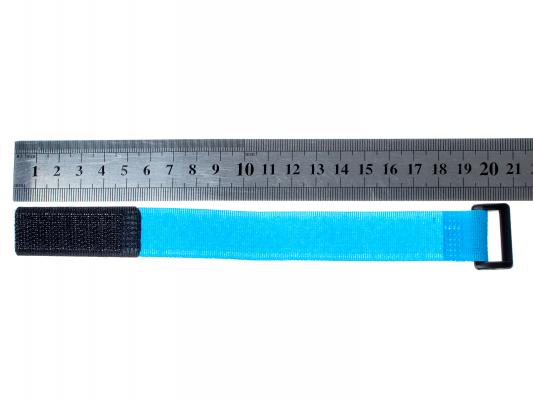 Ремешок (20см) для фиксации аккумулятора на липучке (голубой) фото 2