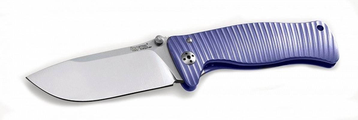 Нож LionSteel серии SR2 mini лезвие 78 мм (рукоять - титан, цвет фиолетовый, в деревянной коробке) фото 1