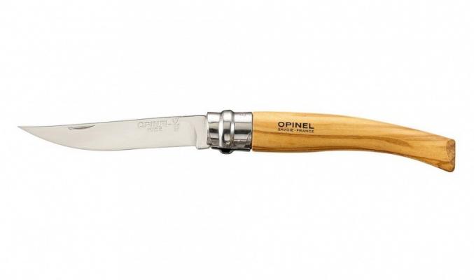 Нож Opinel серии Slim №08, филейный, рукоять олива фото 1
