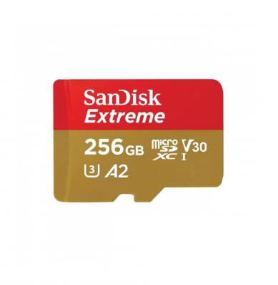 Карта памяти SanDisk Extreme micro SDXC 256Gb UHS-I U3 V30 A2 (190/130 MB/s) Class 10  (SDSQXAV-256G-GN6MN) фото 1
