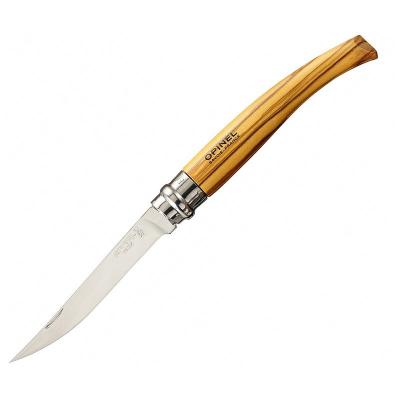 Нож филейный Opinel №10, нержавеющая сталь, рукоять оливковое дерево фото 1
