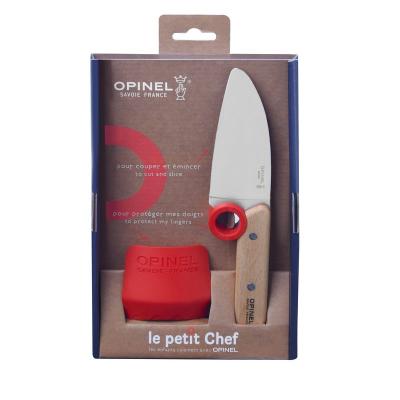 Нож шеф-повара Opinel+защита пальцев, деревянная рукоять, нержавеющая сталь, коробка, 001744 фото 1