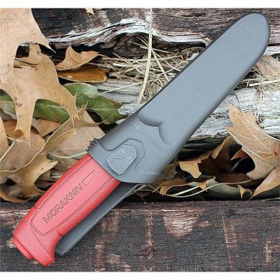 Нож Morakniv Basic углеродистая сталь, пласт. ручка (красный), 12147 фото 1