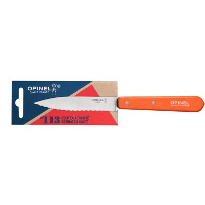Нож столовый Opinel №113, деревянная рукоять, блистер, нержавеющая сталь, оранжевый, 001921 фото 1