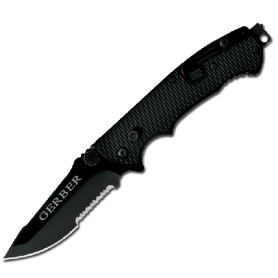 Нож Gerber Tactical Hinderer CLS, черный, серейторное лезвие, коробка, 22-01870 фото 1