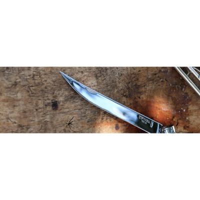 Нож филейный Opinel №10, нержавеющая сталь, рукоять эбеновое дерево, картонная коробка фото 3