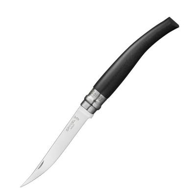 Нож филейный Opinel №10, нержавеющая сталь, рукоять эбеновое дерево, картонная коробка фото 1