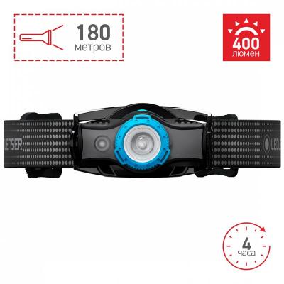 Аккумуляторный налобный фонарь LedLencer MH5 черно-голубой 502145 фото 1