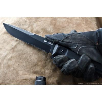 Тактический нож Alpha D2 B-Titanium Serrated фото 4