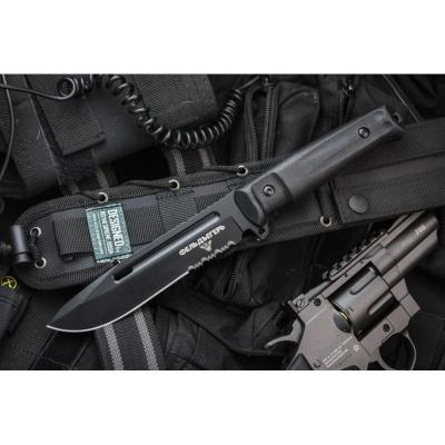 Тактический нож Фельдъегерь AUS-8 Black Titanium Serrated фото 1