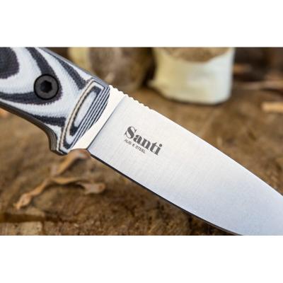 Туристический нож Santi AUS-8 StoneWash G10 кожа фото 3