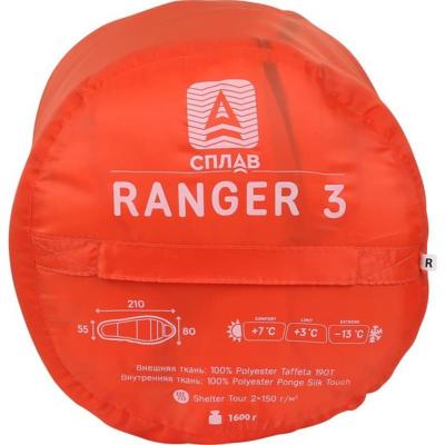 Спальный мешок Сплав Ranger 3 оранжевый фото 5