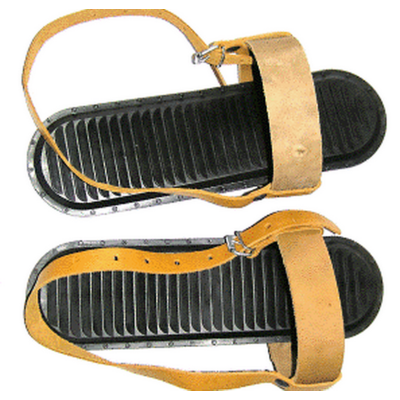 Комплект креплений кожа Маяк (амортизатор, носковой и пяточный ремень, бежевый) фото 1