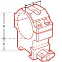 Кольца Leapers быстросъемные 30 мм на Weaver, с винтовым зажимом (средние), bh=15mm фото навигации 2